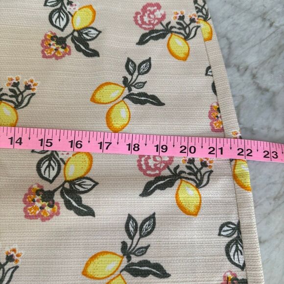 Loft Outlet textured cotton blend Beige Lemon Skirt size 14 - Picture 7 of 8
